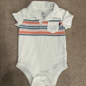 Baby B’gosh Short Sleeve Onesie with Stripes and Pocket- size 9m, EUC